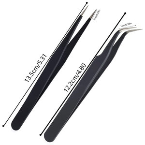 Bonne qualité Pince à épiler de maquillage en acier inoxydable 100% pince à épiler à extension de cils en fibre la plus populaire - Product Image 3
