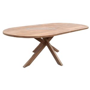 Modern Oval Teak Wood Outdoor Dining Table Solid <b>Garden</b> Furniture for Villa Hotel & Resort Projects Exterior - Product Image 1