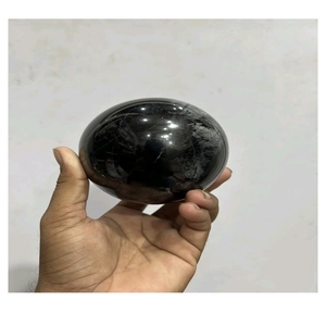 Grande sphère en agate noire et tourmaline, cristal de guérison, décoration d'intérieur, cadeau pour la fête des mères, sculptée, excellent prix - Product Image 2