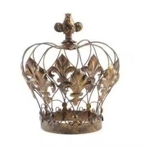 Decoración DE MESA DE CORONA DE Navidad de metal dorado vintage, centro de mesa de vacaciones, adorno para el hogar - Product Image 4