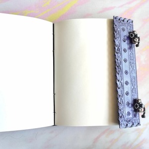 Diario de cuero morado de 10x7 con cristal, cierre de diario de 200 páginas - Product Image 3