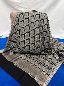 Custom Made Woolen Shawls for <b>Ladies</b> of All Age Groups Floral Designed Knitted Wraps in Wide Range of Sizes Designs for Resale - Product Image 4