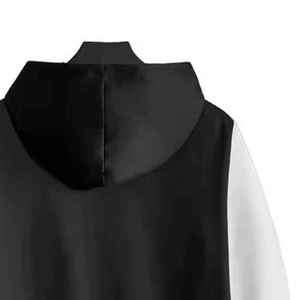 Cozy oversized unisex <b>hoodie</b> with <b>bear</b> print, thermal lining, and patchwork design. Perfect loose fit streetwear for winter. - Product Image 5