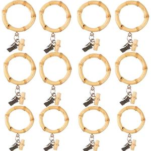 Nueva venta personalizada ventana de madera cortina cortinas ojal anillo decoración del hogar cortina de madera anillo de la India - Product Image 4