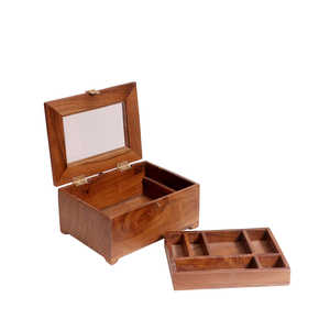 Caja de madera hecha a mano duradera de la mejor calidad con grano de madera natural y revestimiento protector adecuado para uso doméstico o de oficina de la India - Product Image 4
