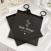 Pochette de voyage personnalisée en EVA mat noir givré avec fermeture éclair pour bijoux (colliers, bagues, boucles d'oreilles)
