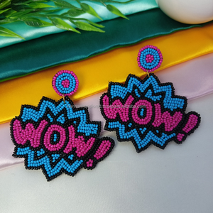 การออกแบบวินเทจที่มีสีสันไม้เรซิ่นเครื่องประดับต่างหูสไตล์ลดลง - Product Image 1