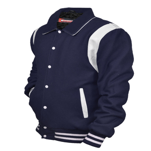 Chaqueta Universitaria Personalizada de Alta Calidad para Hombre, Cómoda, Talla Grande, Cuerpo de Lana, Mangas de Cuero, Estilo Informal, Colores Personalizados - Product Image 2