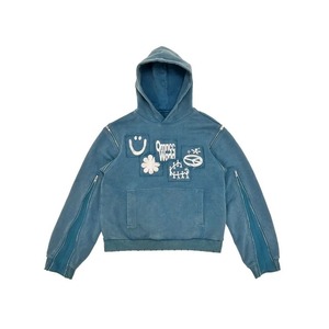 Nouveauté : Sweat-shirts oversize personnalisés style streetwear, effet usé, pour l'hiver, pour hommes, lavage à l'acide, 100% coton biologique, respectueux de l'environnement - Product Image 5