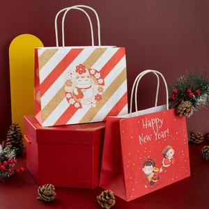 Venta al por mayor precio barato impresión personalizada respetuoso con el medio ambiente de Papel kraft de alta resistencia bolsas de compras Craft Paper Handle Bag de Vietnam - Product Image 3