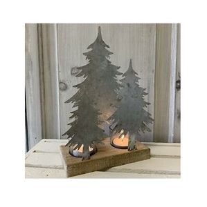 Nouveau design de décoration de noël en métal pour chauffe-plat support votif en couleur argent Look pour la décoration de noël - Product Image 1