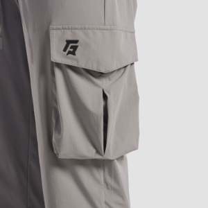 Pantalon cargo décontracté Ristic 100% coton gris clair, taille élastique, logo personnalisable, décorations à fermeture éclair, nouvelles caractéristiques, tailles XL à 6XL - Product Image 6