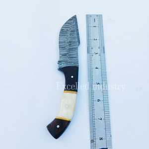 Custom Damascus Steel Hunting Skinner <b>Knife</b> Tactical Survival <b>Knife</b> Wood and Bone Handle Camping Skinner <b>Knife</b> - Product Image 5