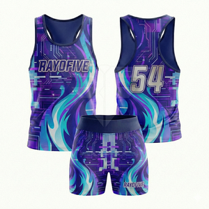 Uniforme Deportivo de Atletismo de Alta Calidad, Ligero, Transpirable, Antibacteriano, 100% Poliéster, con Logotipo Personalizado, de Secado Rápido - Product Image 2