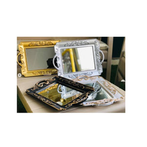 การออกแบบที่ยอดเยี่ยมถาดตกแต่งฐานกระจกกรอบโลหะรูปสี่เหลี่ยมผืนผ้าบ้านโต๊ะตกแต่งถาดในราคาที่ดี - Product Image 3