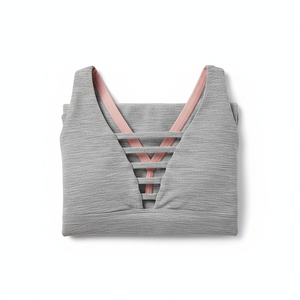 Top Deportivo con Tirantes Delanteros, Color Gris Jaspeado, para Yoga, Transpirable, Acolchado, Sin Mangas, para Mujer, de Alta Elasticidad, Ropa Deportiva Activa - Product Image 6