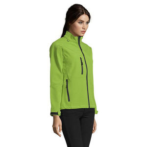 La mejor chaqueta Softshell transpirable verde de alta calidad para mujer, mangas completas y a prueba de viento, chaquetas para correr al aire libre para mujer - Product Image 2