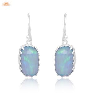 ต่างหูเงินแท้ 925 ประดับโอปอลออโรร่า ดีไซน์ห้อยระย้า สำหรับผู้หญิง ผลิตโดยผู้ผลิตเครื่องประดับตามสั่ง - Product Image 1