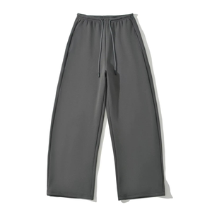 Wholesale <b>Women</b> Flare <b>Jogger</b> Polyester/Cotton Breathable Soft Baggy Wide <b>Straight</b> <b>Leg</b> Fleece High-Waisted Elastic Sweatpants - Product Image 4
