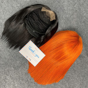 บ๊อบวิกผมคนสำหรับต่อผมตรงส่วนตรงกลางมีลูกไม้ใสขนาด2x4 - Product Image 2