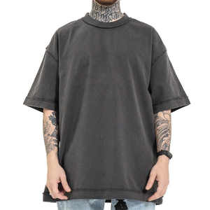 Custom Manufacturer Tee Dtg Graphic Streetwear Thick <b>Collar</b> Tee Heavyweight Mock Neck <b>T</b>-<b>shirt</b> 300gsm Boxy Cropped <b>t</b> <b>Shirt</b> Men - Product Image 6