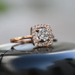 Authentique bague en or massif 14K et 18K avec diamant naturel, élégante conception de bijoux en solitaire certifiée IGI - Product Image 3