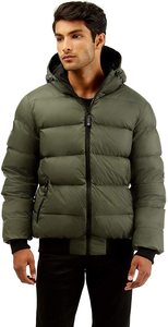 Veste matelassée d'hiver pour homme à col rond, service OEM, faible MOQ, imperméable, respirante, coupe-vent, rembourrée en polyester, manteaux décontractés - Product Image 2