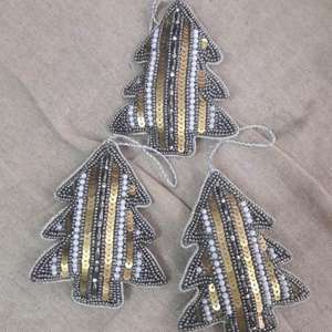 Adorno Colgante para Árbol de Navidad, Decoración para Fiestas, Adornos Colgantes de Tela con Cuentas, Adornos Navideños Únicos con Cuentas - Product Image 1