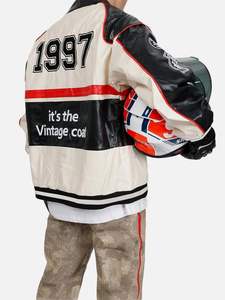 เสื้อแจ็กเก็ตหนังสำหรับนักขี่มอเตอร์ไซค์ขนาดใหญ่เสื้อแจ็กเก็ตมอเตอร์ไซต์แบบสตรีทแวร์ใช้ได้ทั้งชายและหญิง - Product Image 2