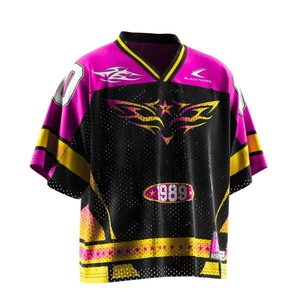 ผ้าโพลีเอสเตอร์แบบทอลายทแยงเสื้อฟุตบอลอเมริกันแบบมีตัวอักษรระบายอากาศได้ดี - Product Image 5