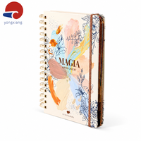 Organiseur personnalisé à spirale avec impression, bords dorés, couverture rigide, reliure spirale dorée et intercalaires.