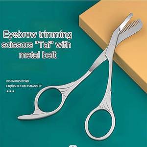 Tijeras compactas para cejas para el cuidado de las personas Tijeras ergonómicas para cejas para un uso fácil con logotipo impreso - Product Image 3