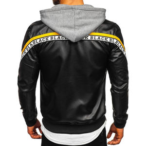 New <b>Men's</b> Leather <b>Jacket</b> Solid Color <b>Men's</b> PU Leather <b>Jacket</b> Multi-Color Optional Biker <b>Velvet</b> <b>Men's</b> Leather <b>Jacket</b> - Product Image 2