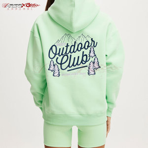 เซ็ตมีฮู้ดและกางเกงขาสั้นสำหรับผู้หญิงชุดเสื้อมีฮู้ดและกางเกงขาสั้นมีโลโก้ที่กำหนดได้เองสไตล์เลานจ์ที่เข้ากัน - Product Image 4