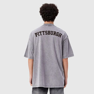 T-shirts décontractés à l'acide grande taille pour hommes 180g tissu ample col rond cool respirant imprimés d'été T-shirts à manches longues et courtes - Product Image 5