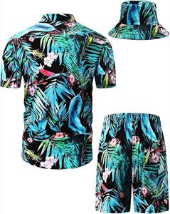 Customizable 3-Piece Summer Outfit <b>for</b> <b>Men</b> Breathable Floral Hawaiian Shirt Shorts <b>Bucket</b> <b>Hat</b> Vintage Style <b>for</b> Resorts - Product Image 4