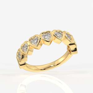 Bague de mariage en or 9 carats avec diamant moissanite taille cœur – Élégantes bagues en moissanite - Product Image 2