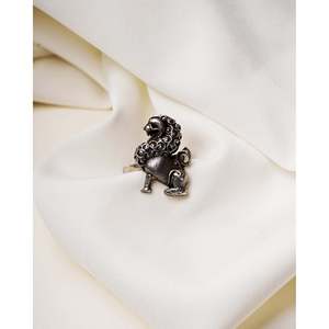 Anillo de Plata 925 Vintage, Anillo de León Majestuoso para Hombre con Piedra Natural de Corte Ovalado, para Uso Diario - Product Image 1