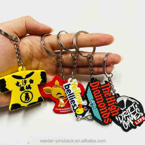 Llavero de parche de goma de PVC de forma personalizada molde único y colores a granel llavero de parche de goma de PVC barato regalo promocional - Product Image 3