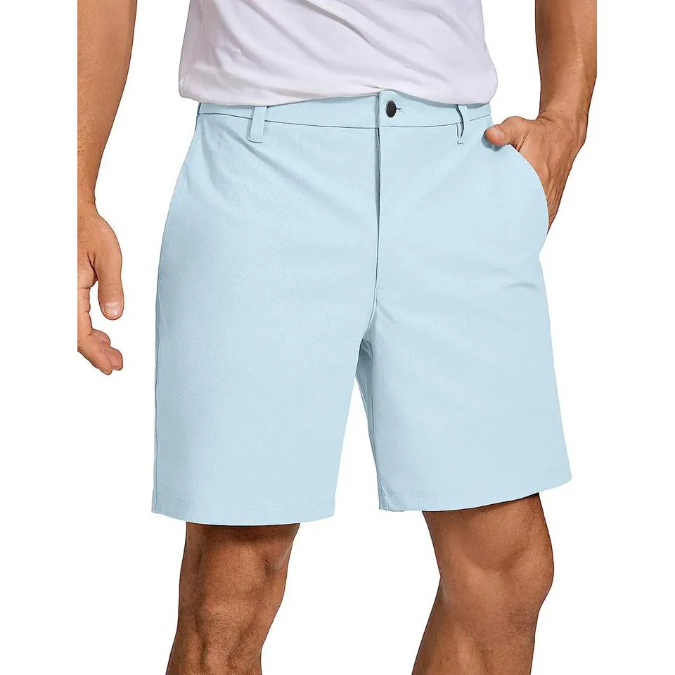 Pantaloncini da Golf ibridi da uomo personalizzati all'ingrosso Casual Chino Stretch Flat Front leggero ad asciugatura rapida con tasche