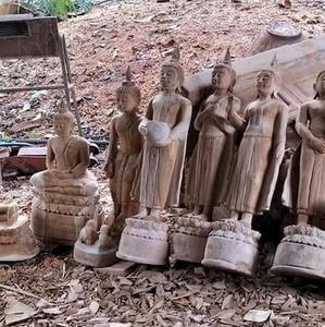 Estatua de Buda Grande Tallada en Madera, Estatuas de Buda de Tamaño Real en Venta, Escultura Budista de la India - Product Image 3