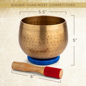 Meilleur bol chantant tibétain pour la méditation et l'exercice, en laiton avec maillet en bois, articles de table, fournitures en gros, fabrication par moulage, pour le chakra - Product Image 6