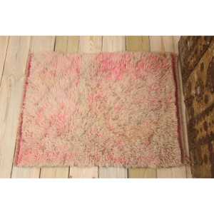 Tapis turc vintage 2,1 x 2,7 pieds, petit tapis, tapis en laine rose - Product Image 2