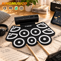 Kit de batterie électronique pliable en silicone, pad de batterie enroulable, enregistrement et lecture, double haut-parleurs, jeu DTX, pratique à domicile