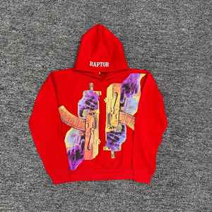 Sudadera con capucha y estampado de DTF con estampado pesado personalizado 500gsm ropa de calle de algodón sudaderas con capucha en blanco de gran tamaño para hombres con estampado de DTF - Product Image 6