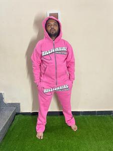 Chándal personalizado con estampado de hojaldre para hombre, chándal de lana de algodón, ropa deportiva para gimnasio, Sudadera con capucha y Jogger de invierno para hombre, Sudadera con capucha 500 Gsm para hombre - Product Image 2