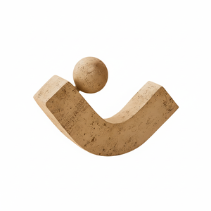 Escultura de Piedra Travertino, Moderna, Minimalista, Geométrica, Adorno de Escritorio, Estatua para Decoración de Mesa de Hogar y Oficina - Product Image 2