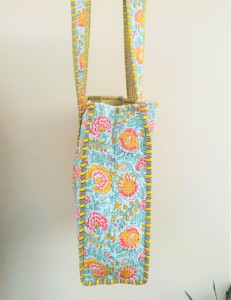 Best Women's Vintage Cotton Shoulder Tote Bags Hand Block Printed Quilted Zipper Closure Summer/Winter Fashion for Girls - Product Image 4