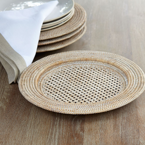 Eco-friendly Sustainable Rattan <b>Bamboo</b> Charger Dishes Handmade Natural Brown Plate Dinning <b>Table</b> Made in Viet Nam Wicker Crafts - Product Image 1
