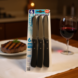 Juego de 6 Cuchillos para Pizza Bonomi 38006 Negros, Acero Inoxidable, Cubertería para Carne - Product Image 3